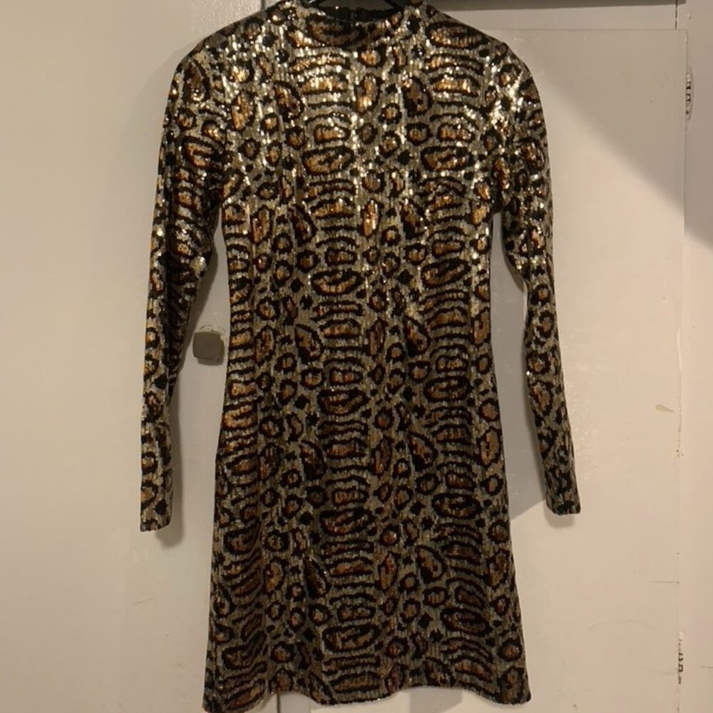 Sequin Cheetah Mini Dress